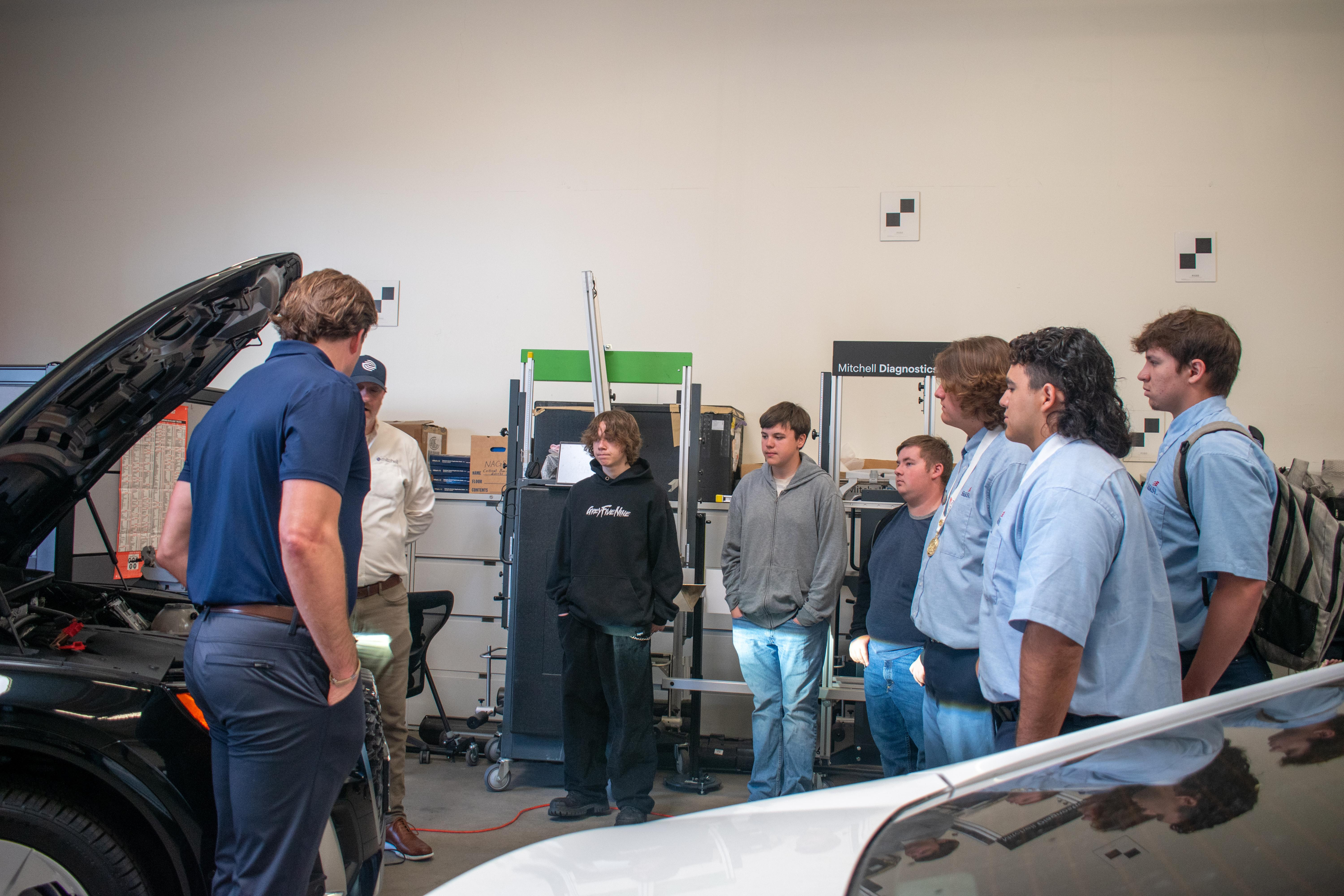 Santana students looking at Audi